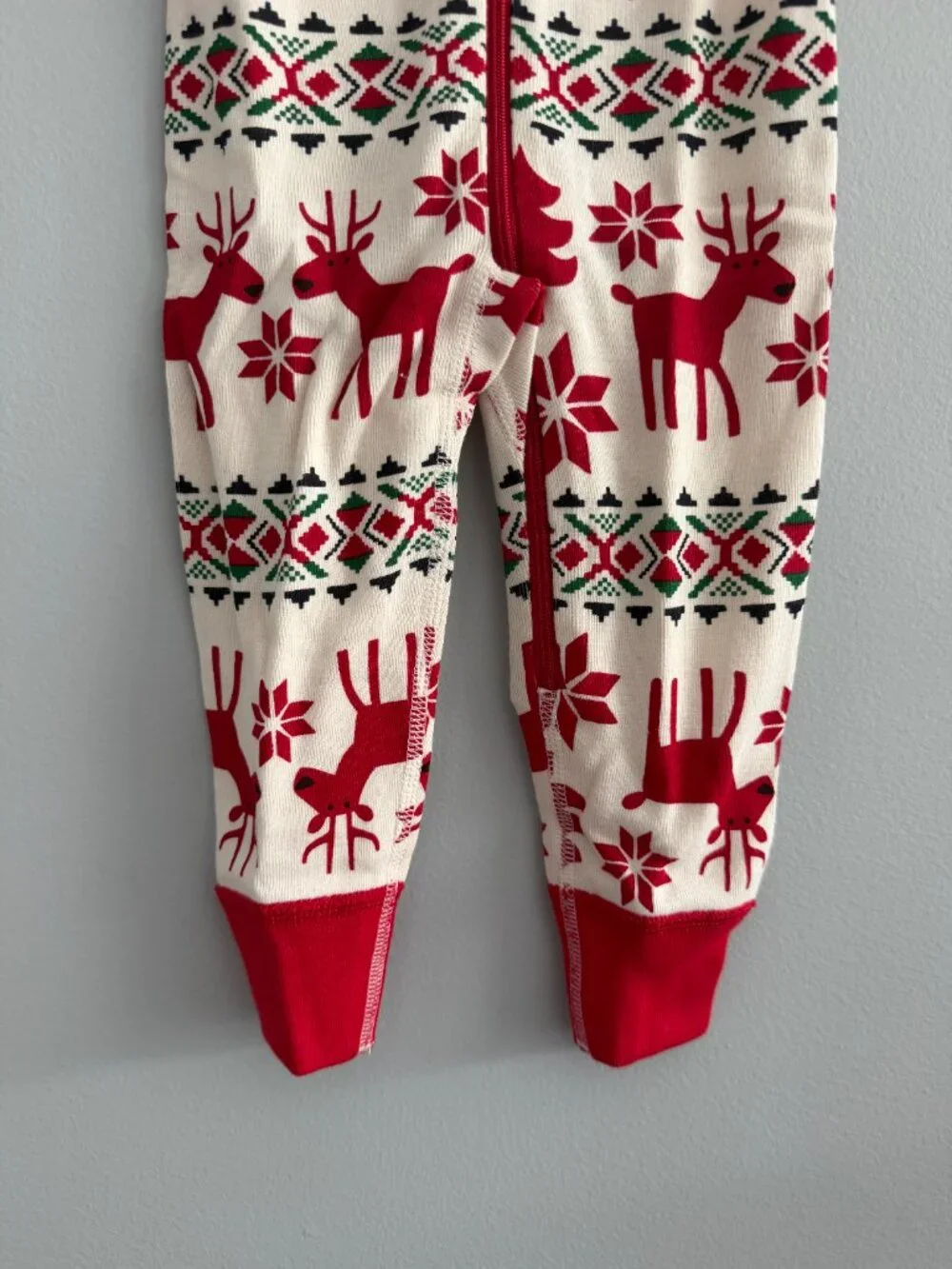 Hanna Andersson Baby Holiday Zip Sleeper in Dear Deer 18-24M